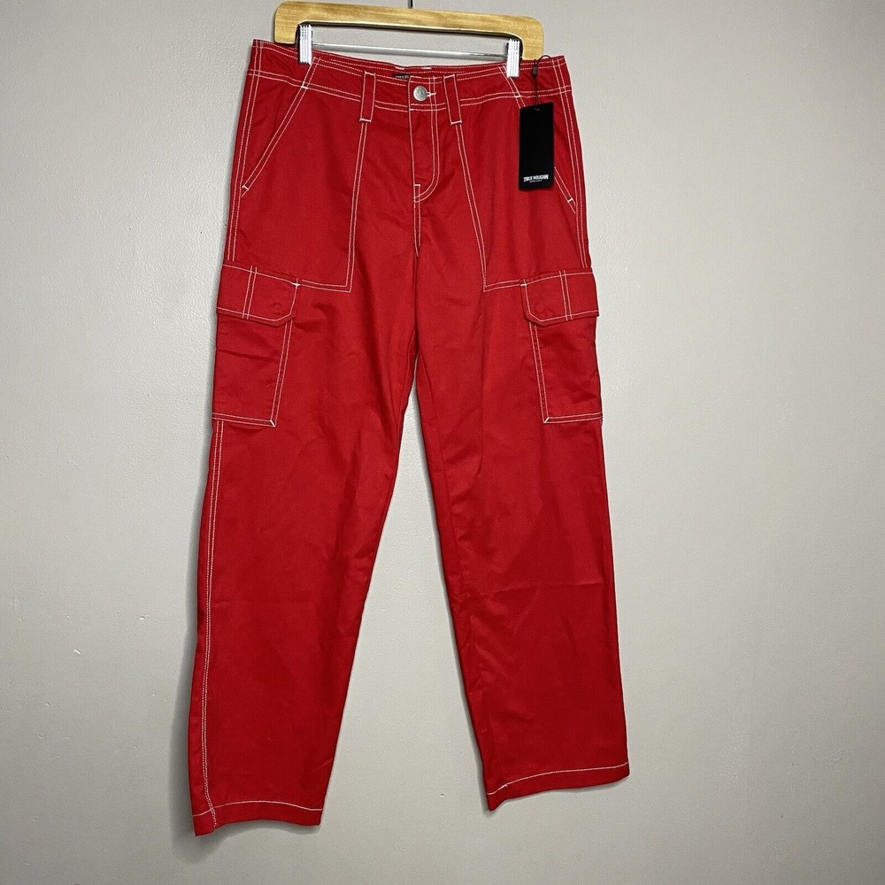 True Religion Military Single Needle Cargo Pants True Red‎ Women's Size 28